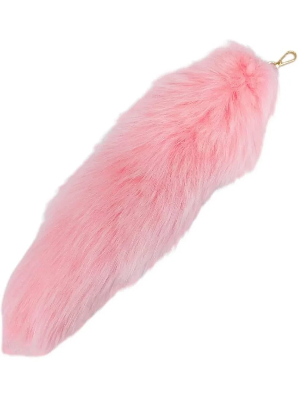 Women's Pink Grey Pendant Cosplay Costume Halloween Furry Tails Keychain Handbag